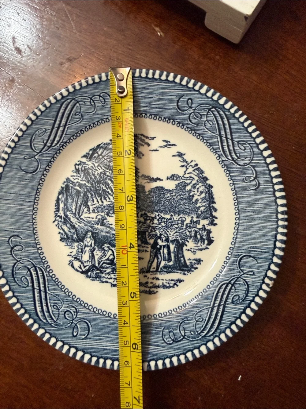 Blue and White Scenic Ceramic vintage bread and butter plate